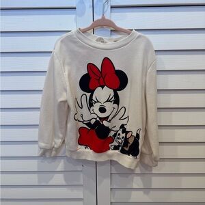 H&M Kids Minnie Mouse Holiday Sweatshirt & Plaid Skirt